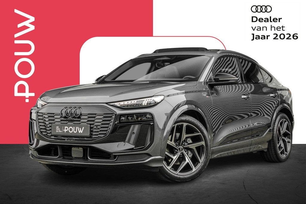 Audi Q6 Sportback e-tron S edition 252pk 83 kWh | Trekhaak P, Auto's, Audi, Automaat, 12 maanden, Achterwielaandrijving, Zwart