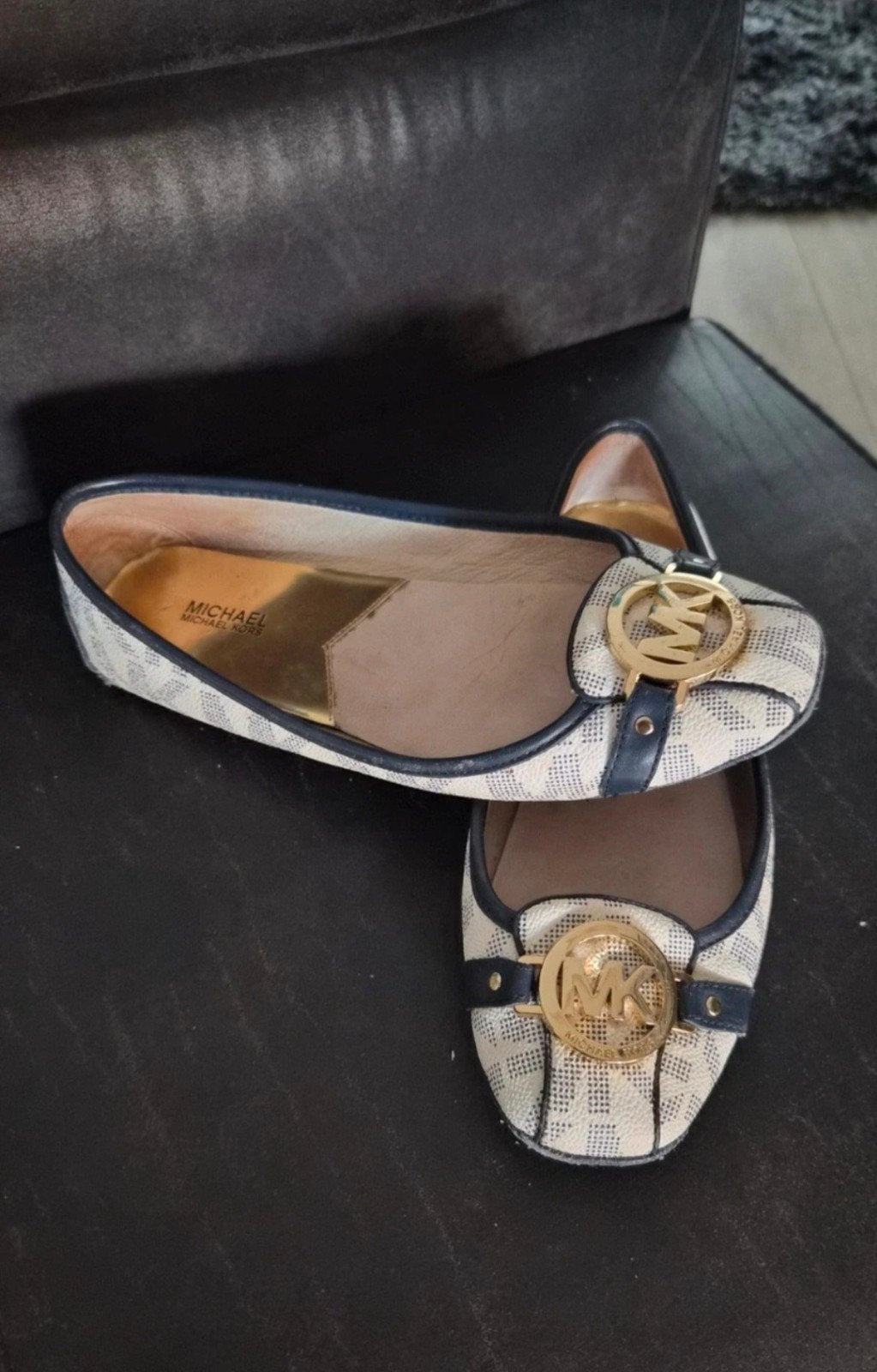 Michael Kors Ballerina's Maat 38 - Gebruikt, Michael Kors, Wit, Gedragen, Ballerina's