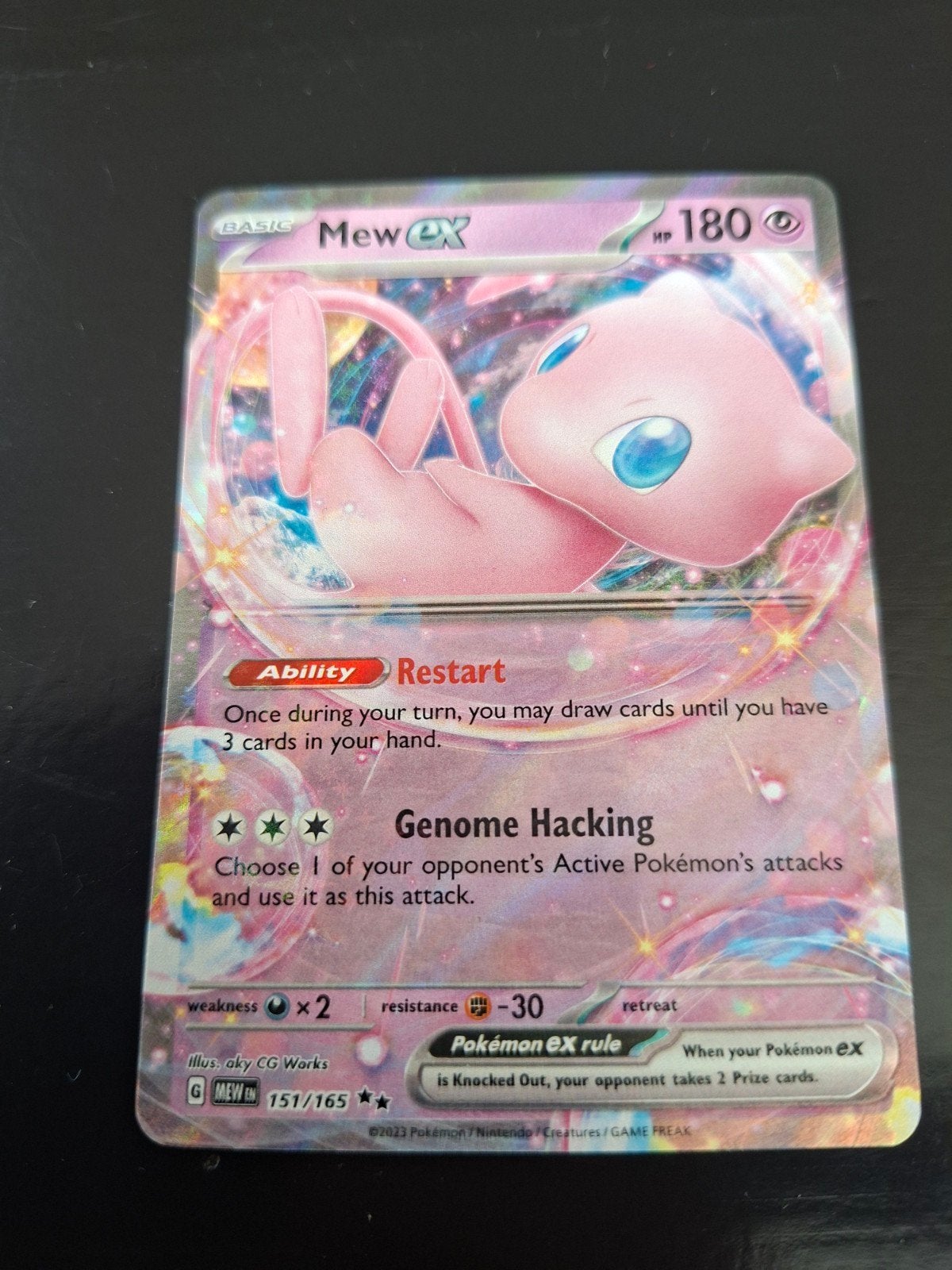 Mew ex Pokémon kaart 151/165 - Mew ex, Ophalen of Verzenden, Zo goed als nieuw, Losse kaart