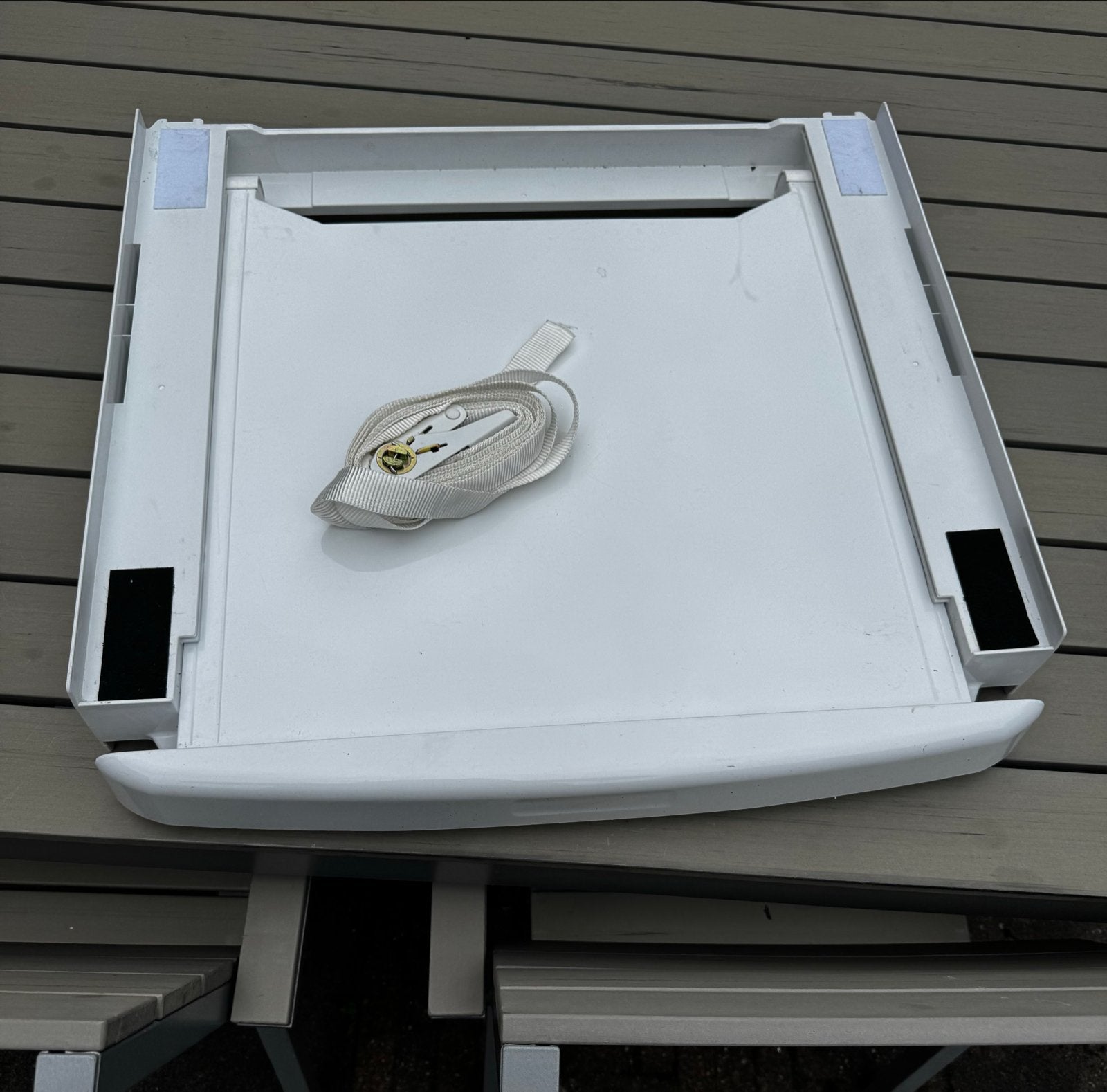 Wasmachine/droger stapelset met uittrek lade en spanband, Ophalen, Zo goed als nieuw
