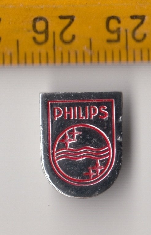 Philips Radio embleem schildje logo roze A, Ophalen of Verzenden