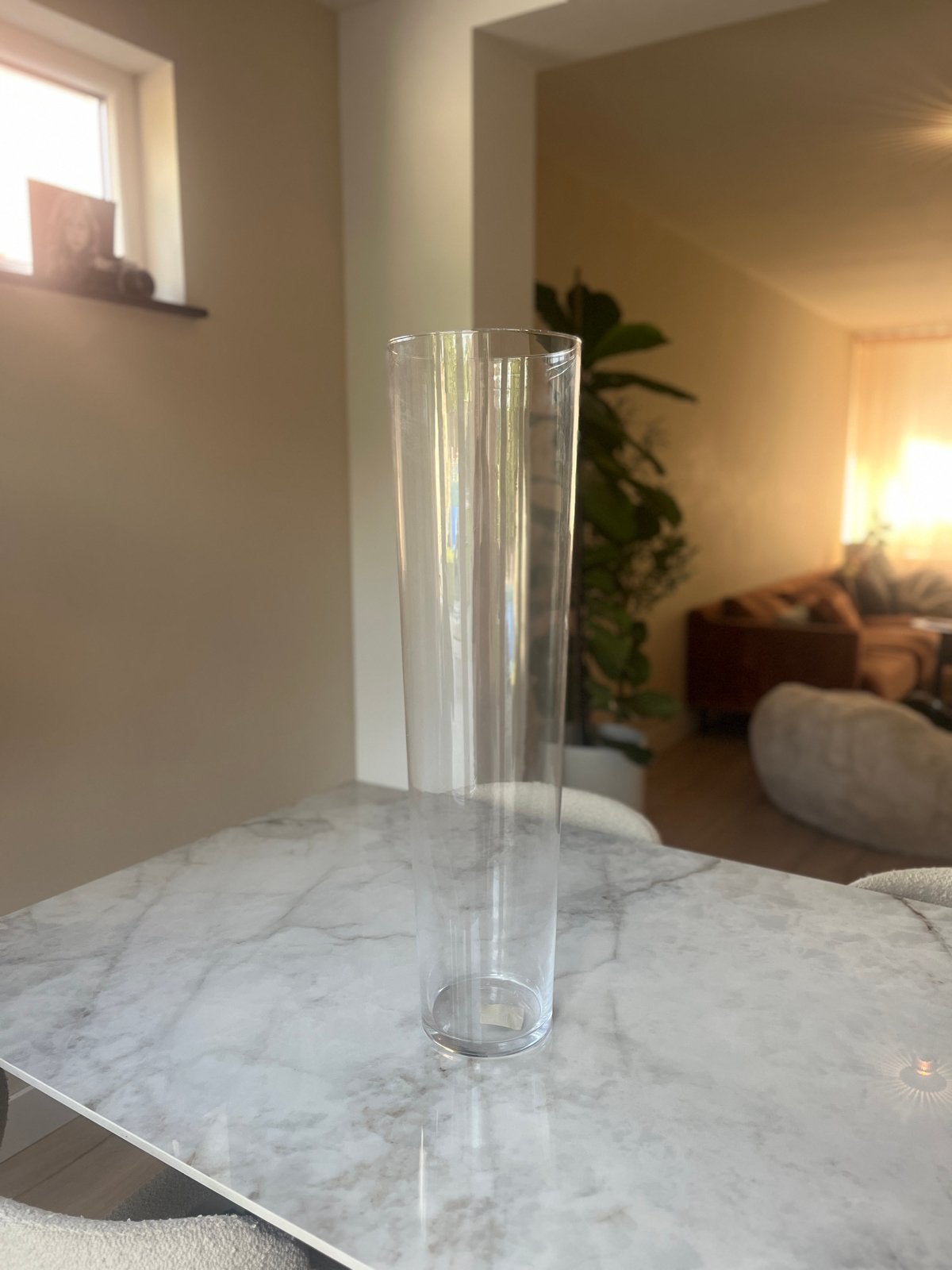 Lange glazen vaas 'Jimmy' - 70cm hoog, 18cm diameter, Ophalen