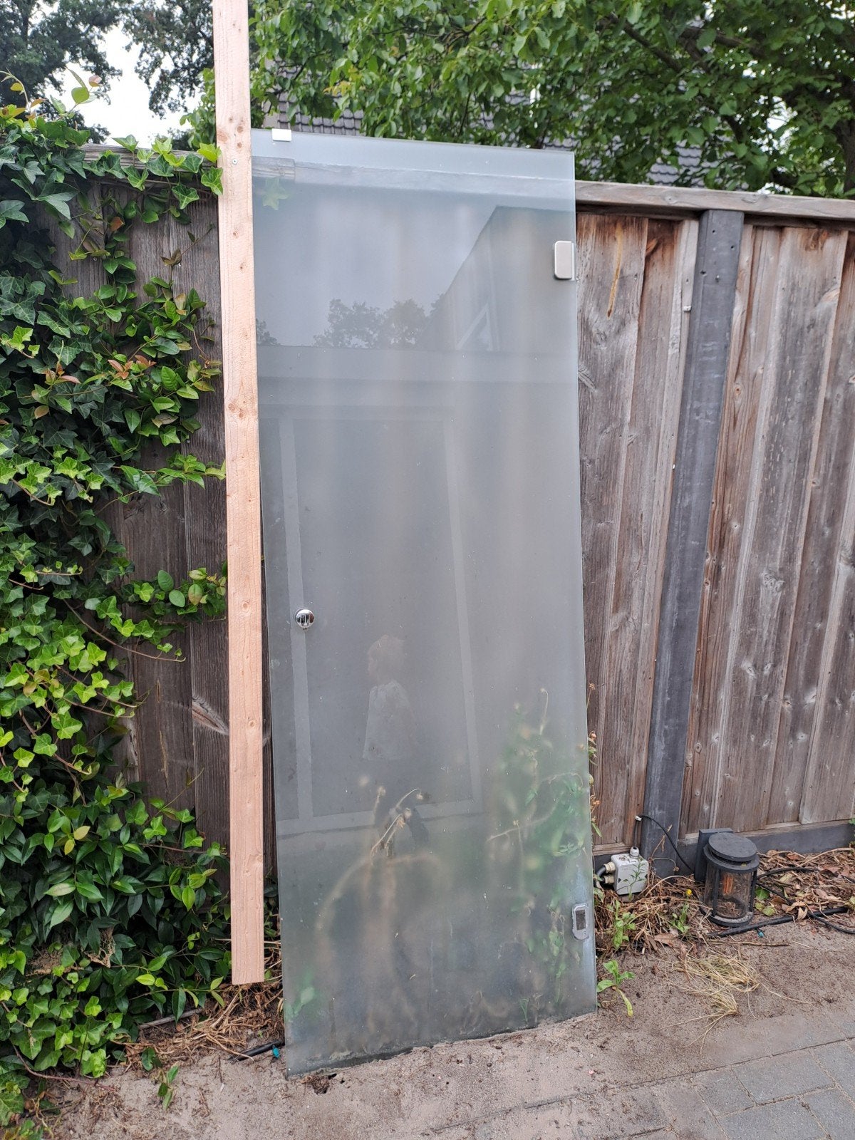 glazen douchedeur 208x76cm incl scharnieren, Ophalen, Gebruikt, Minder dan 80 cm, Binnendeur