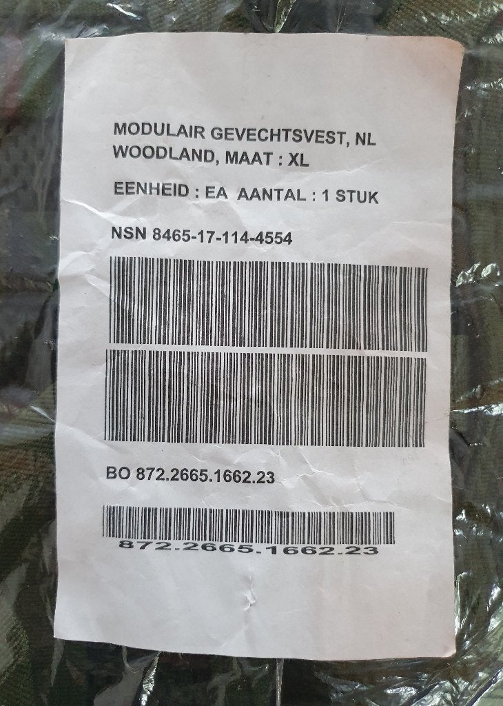 MODULAIR Gevechstvest NIEUW maat XL, Ophalen of Verzenden, Landmacht, Nederland, Overige typen