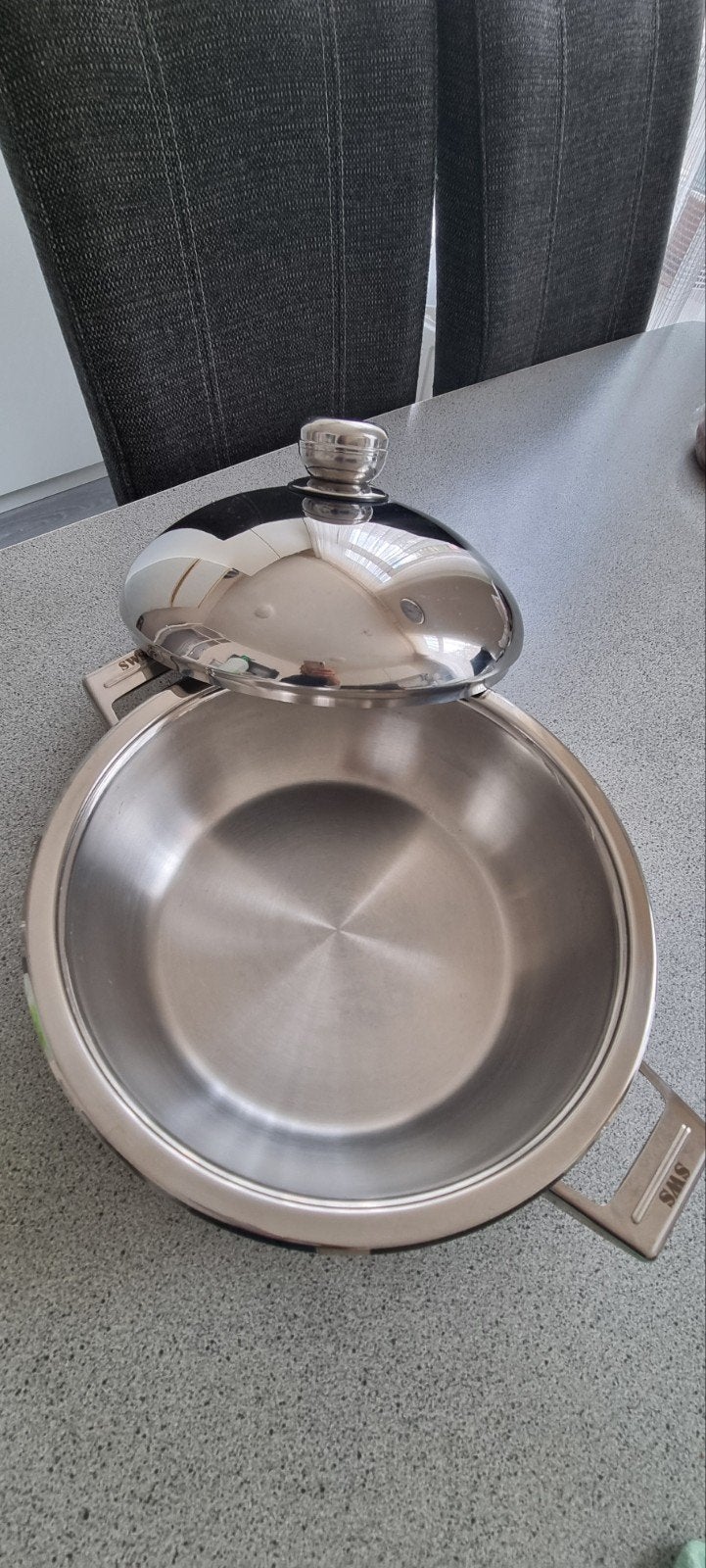 simtronic kookpan, Ophalen of Verzenden, Zo goed als nieuw, Sauteerpan, Rvs