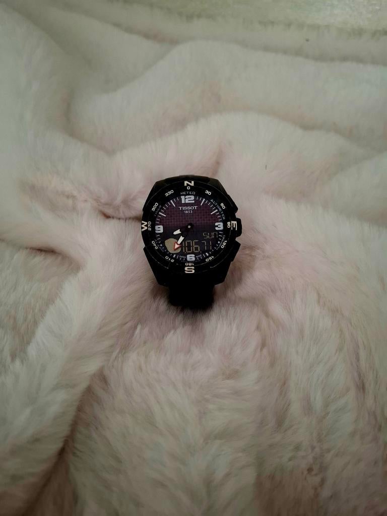 T-Touch Expert Solar Black Dial Men's Watch, Ophalen of Verzenden, Waterdicht, Zwart, Android