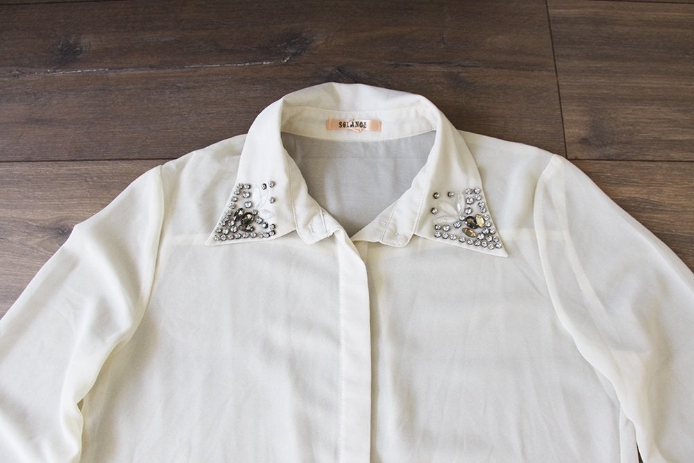 Prachtige Solange Blouse (L) - 22 € 35,-, Beige, Maat 42/44 (L), Nieuw, Ophalen of Verzenden