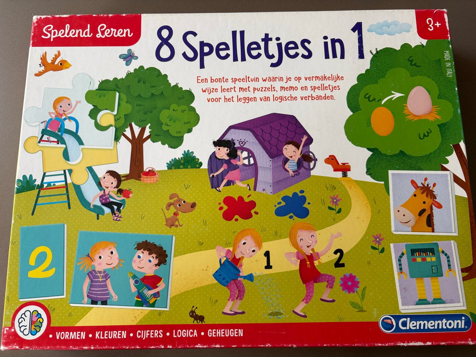 Clementoni 8 spelletjes in 1 - Educatief speelgoed, Ophalen of Verzenden, Gebruikt, Puzzelen