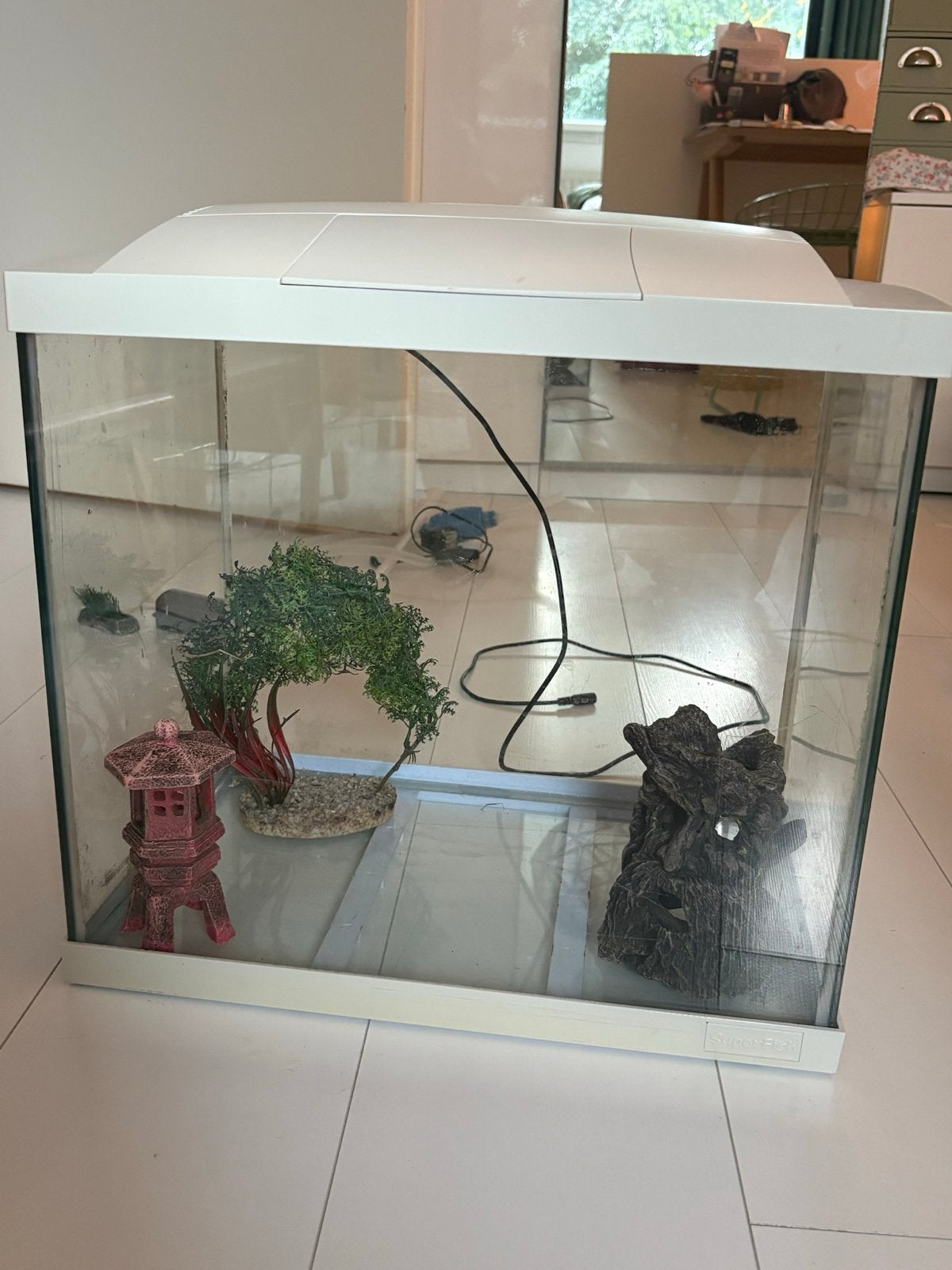 SuperFish Start 50 aquarium 45 liter met accessoires, Dieren en Toebehoren, Ophalen, Gebruikt, Inclusief slangen, Leeg aquarium