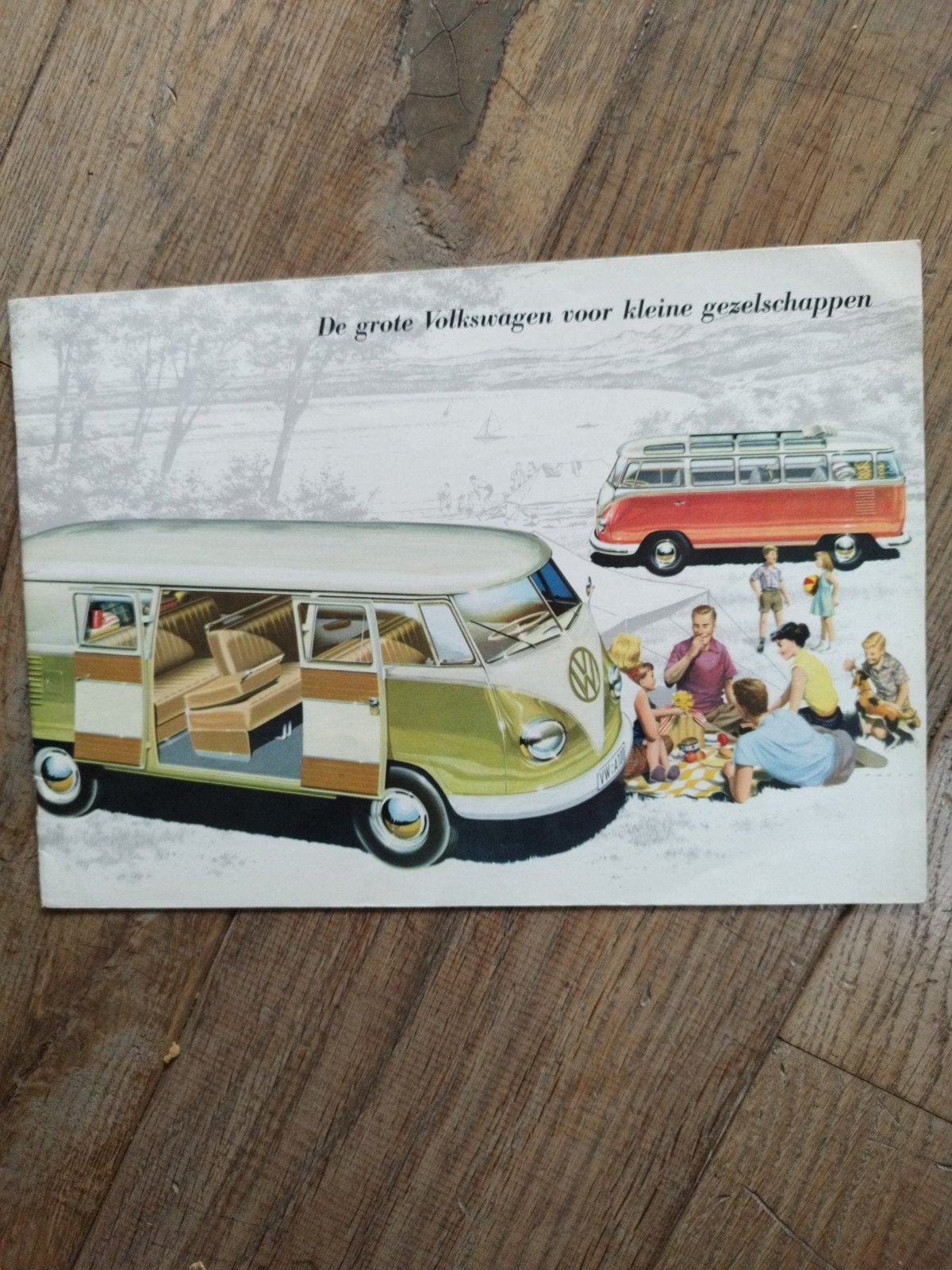 Volkswagen bus folder 1958  De grote Volkswagen voor kleine, Volkswagen, Ophalen of Verzenden, Zo goed als nieuw, Volkswagen