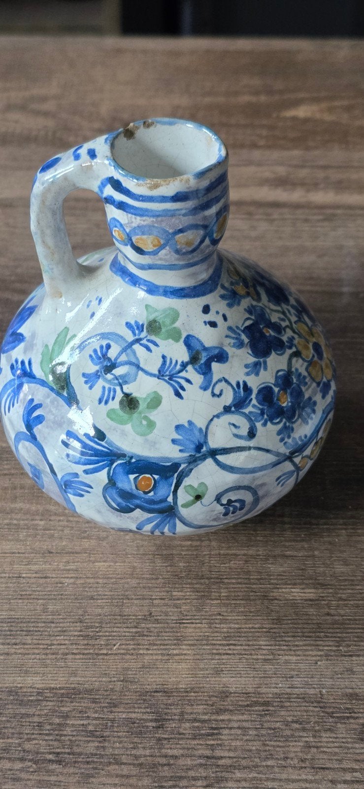 Antieke Delfts Blauwe Kruik met Bloemenpatroon, Ophalen