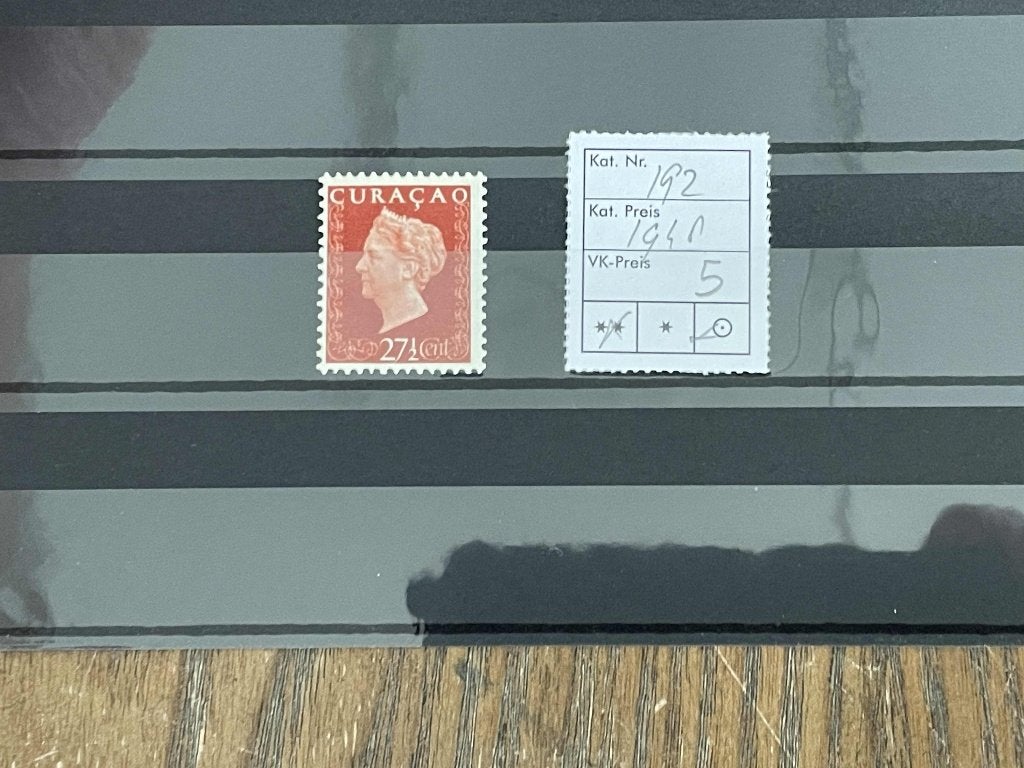 postzegels Curacao NVPH 192 ongebruikt op kaart 184, Verzenden, Postfris