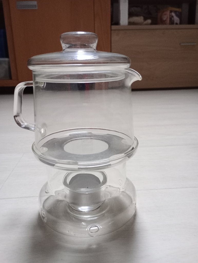 Glazen theekan met theelicht van DE, Ophalen, Glas of Glazen, Overige stijlen, Glas