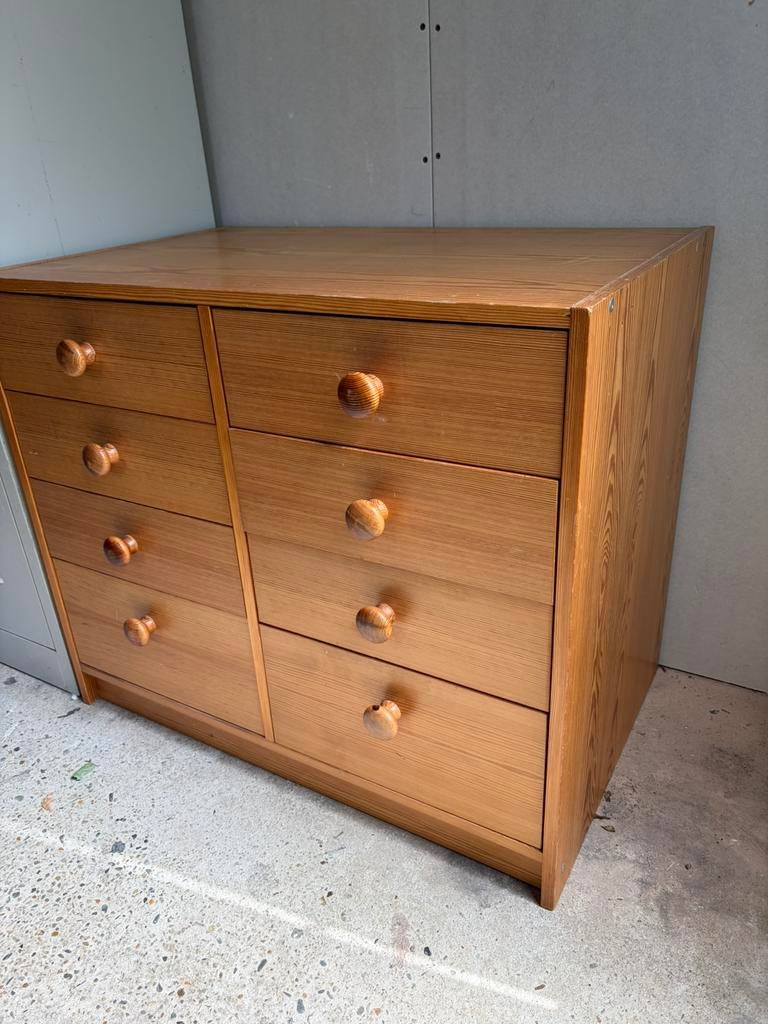 Vintage Scandinavische ladekast, Ophalen, 50 tot 100 cm, Zo goed als nieuw, 3 of 4 laden