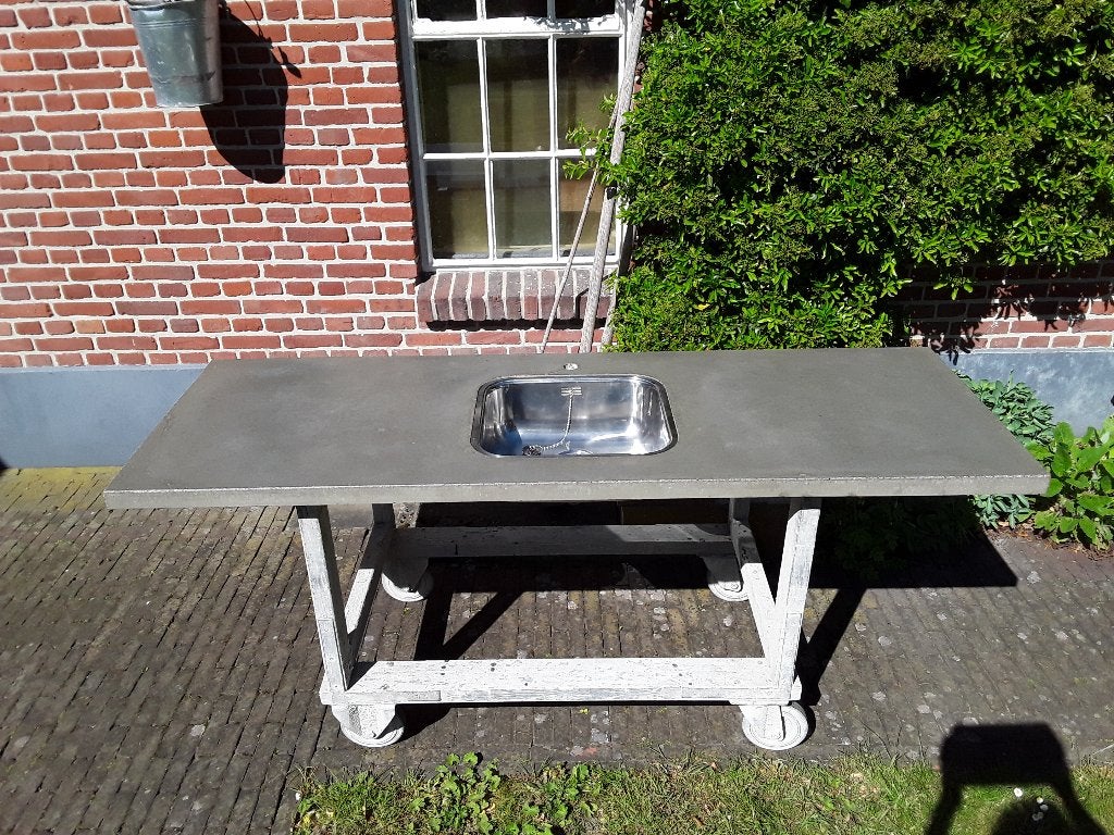 Beton Aanrecht Nieuw 184 x 62 cm Geïmpregneerd Massief Beton, Ophalen, 150 tot 200 cm, Nieuw, Minder dan 100 cm