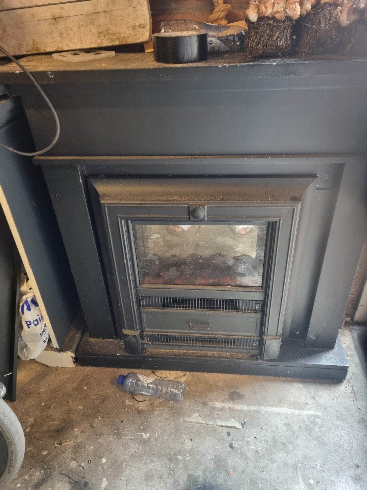 Elektrische sfeerhaard met warmtefunctie, Ophalen of Verzenden, Gebruikt, Vrijstaande haard, Elektrische haard