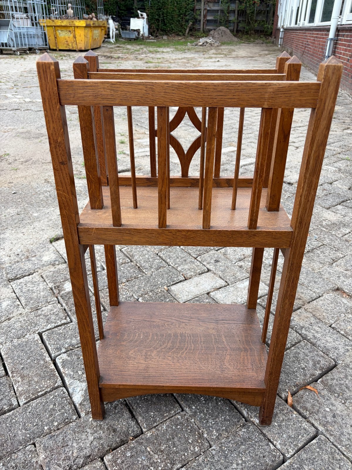 Vintage houten tijdschriftenrek / boekenrek, Ophalen