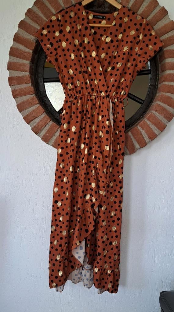 Jurk stippen, Kleding | Dames, Jumpsuits, Maat 38/40 (M), Bruin, Pescara, Ophalen of Verzenden