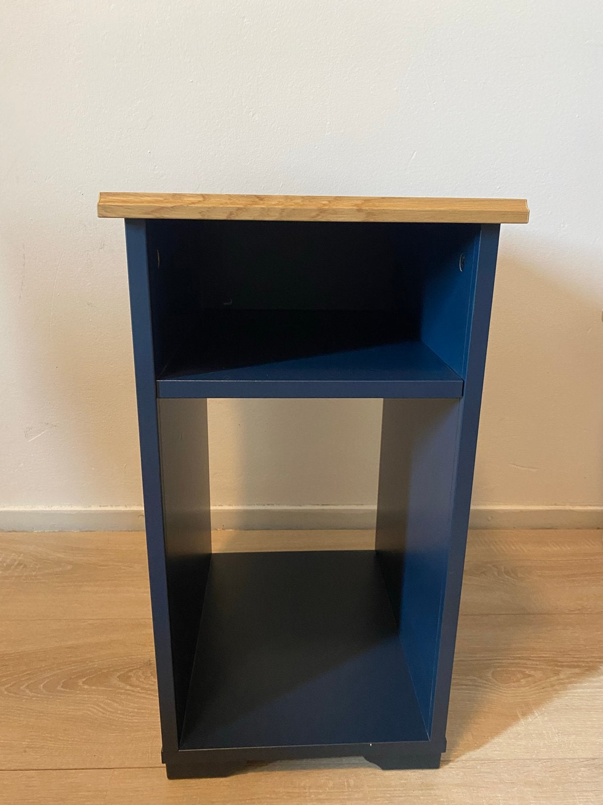 IKEA Nachtkastje/Bijzettafel - Donkerblauw met Hout, Ophalen, Gebruikt, Minder dan 45 cm, 55 tot 70 cm