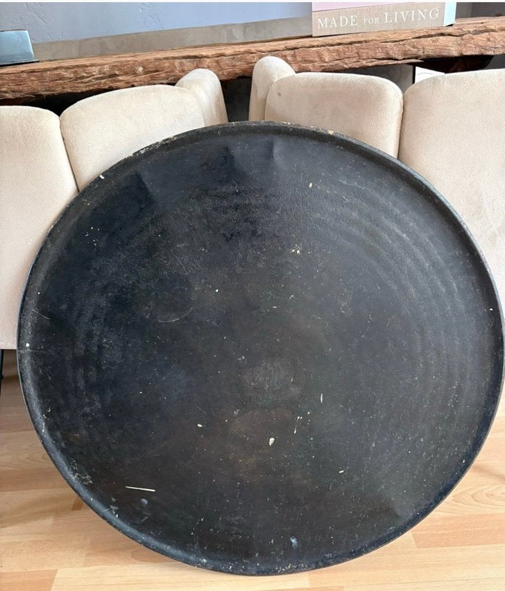 Mooie  authentieke ronde (70 cm) metalen bakplaat, Ophalen