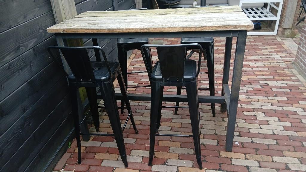 bartafel met krukken, Ophalen, Gebruikt
