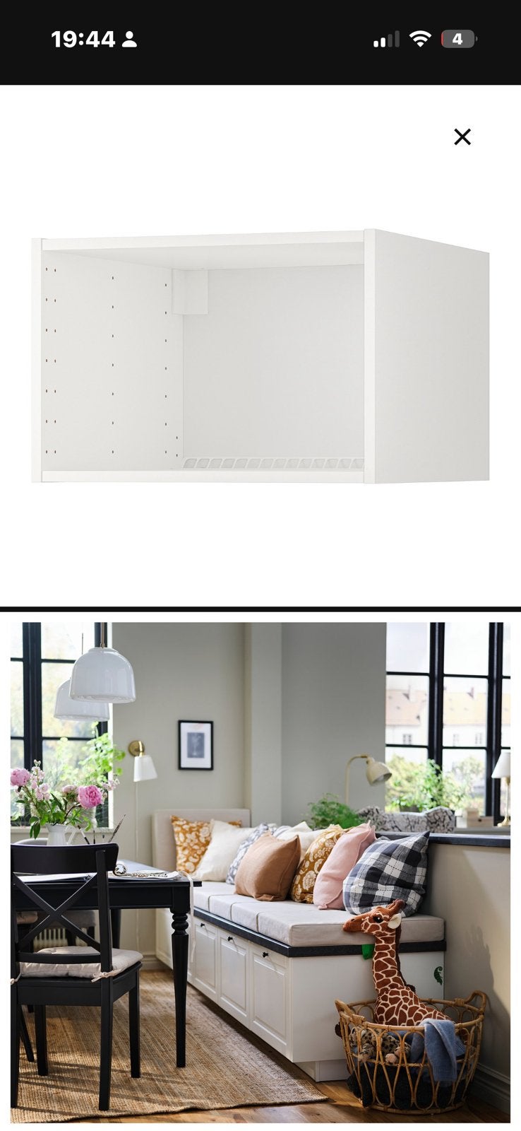 2x IKEA METOD bovenkast 60x60x40 cm + VEDDINGE deuren, Huis en Inrichting, Ophalen, 200 cm of meer, Wit, 50 tot 100 cm