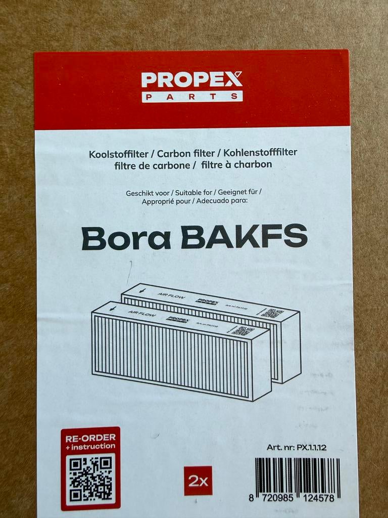 Bora BAKFS Koolstoffilters (2 stuks) - Nieuw, verkeerd beste, Overige typen, Nieuw, Ophalen of Verzenden, Inbouw