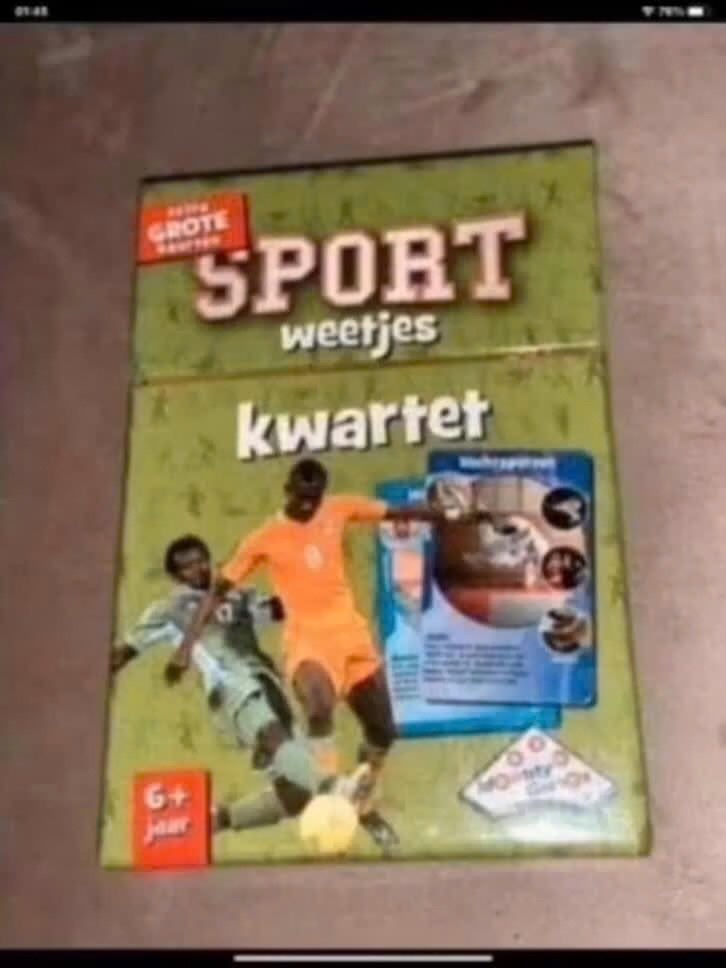 Grote Sport Weetjes Kwartet - Leuk voor Jong en Oud, Verzamelen, Ophalen of Verzenden, Gebruikt, Kwartet(ten)