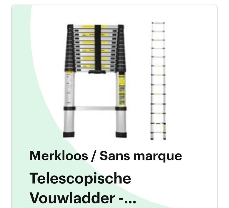 Nieuwe 3.8M Telescopische Ladder - Aluminium Opvouwbaar, Nieuw, Ophalen of Verzenden, Ladder, Opvouwbaar of Inschuifbaar