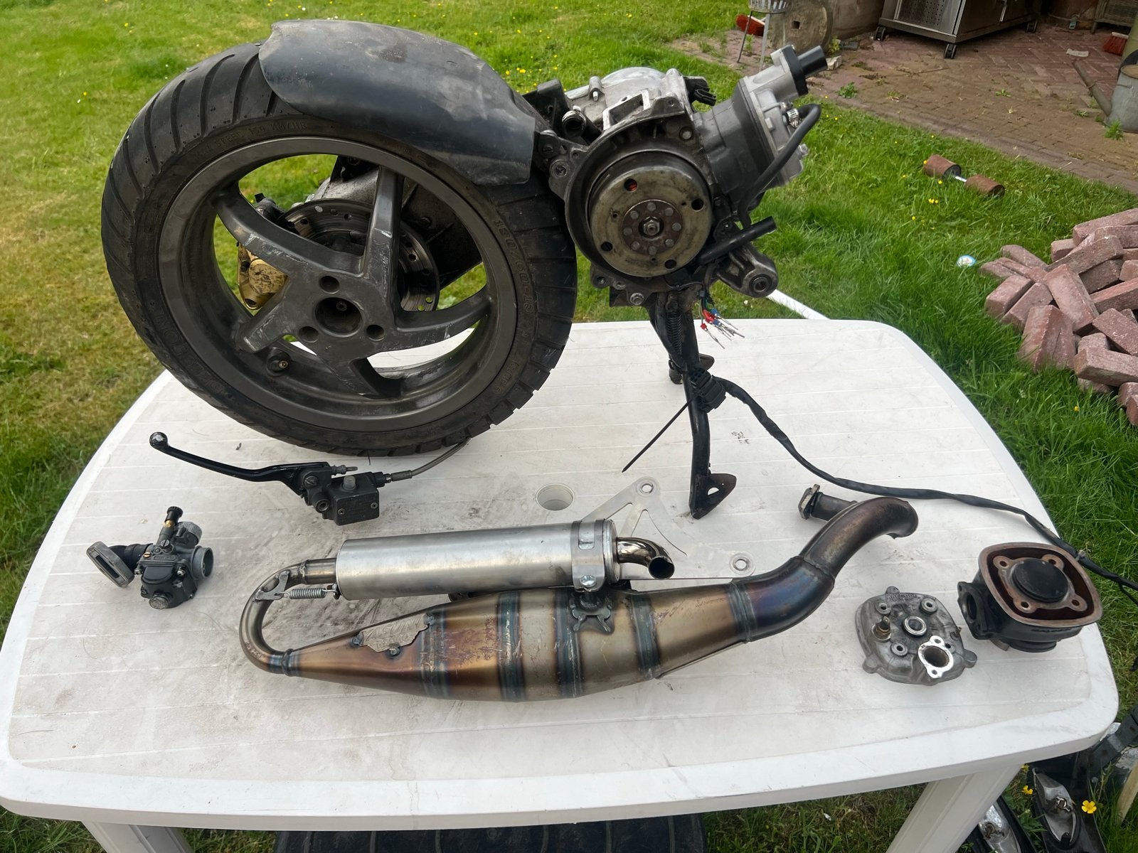 Piaggio C36 Blok met Yasuni R en Malossi 70cc Cilinder, Ophalen, Gebruikt, Blok