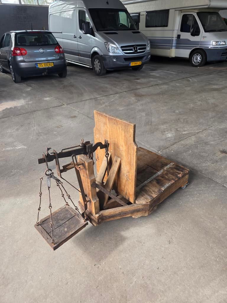 Antieke Houten Weegschaal - Marktstuk, Antiek en Kunst, Ophalen of Verzenden