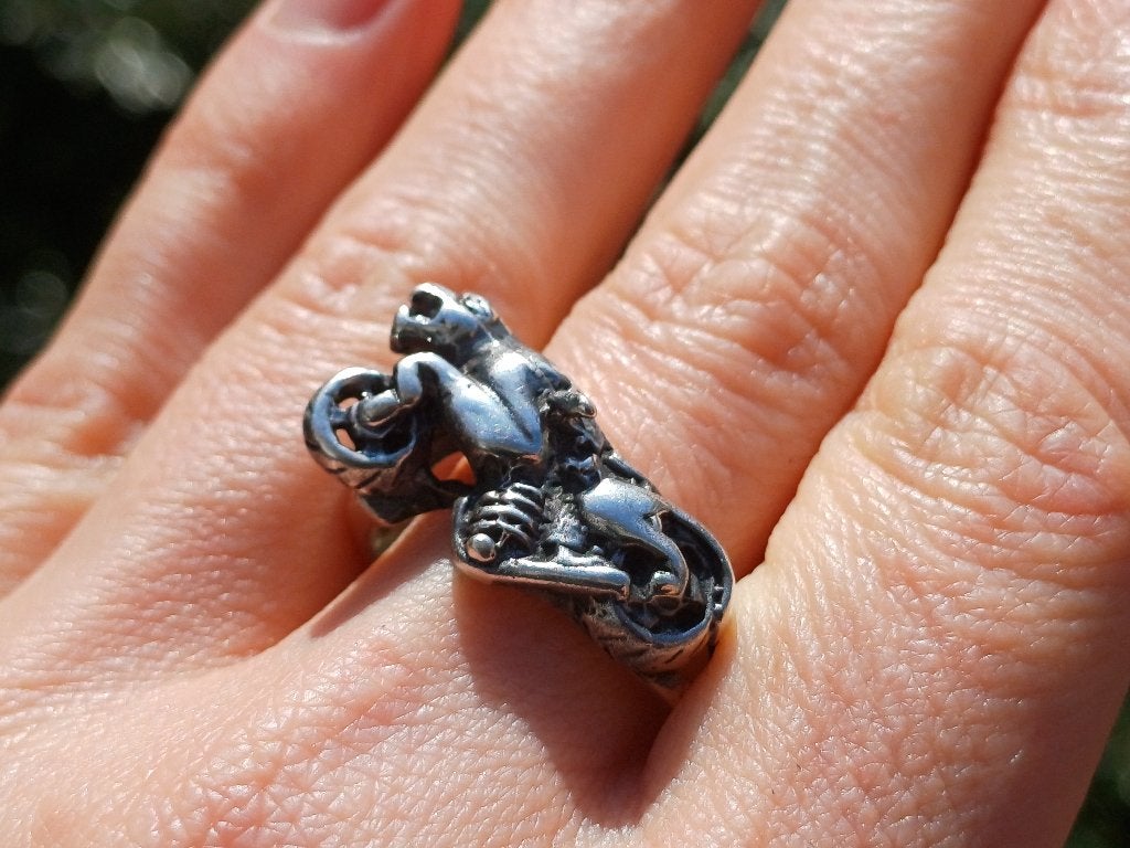 Vanoli - 925 zilver biker ring motor bike panter maat, Vanoli, Amsterdam, Heer, Nieuw
