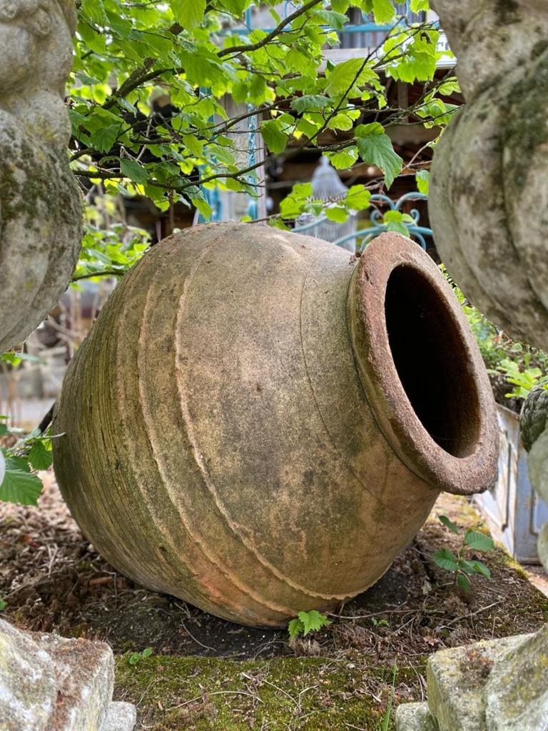 Grote Brocante terracotta tuinvaas olijf kruik, Ophalen