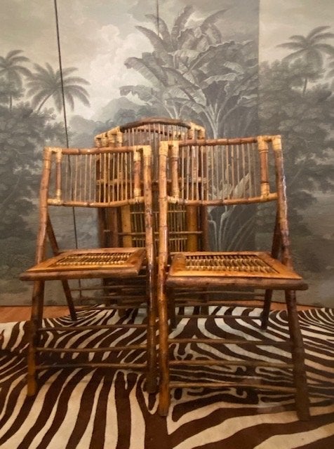 Set van 4 bamboe klapstoelen jaren 80 Indonesië, Ophalen