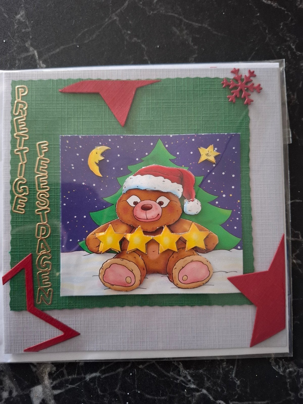 Leuke aparte 3D kerstkaarten laatste 6 zijn geborduurde, Ophalen of Verzenden, Nieuw