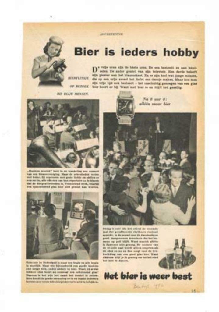 Bier - 11 Advertenties uit Tijdschrift 1951/52, Ophalen of Verzenden, 1940 tot 1960, Knipsel(s)