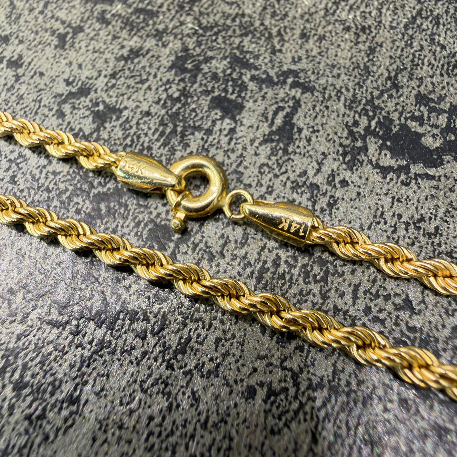 14 karaat gouden ketting rope schakel, Ophalen of Verzenden, Zo goed als nieuw, Goud