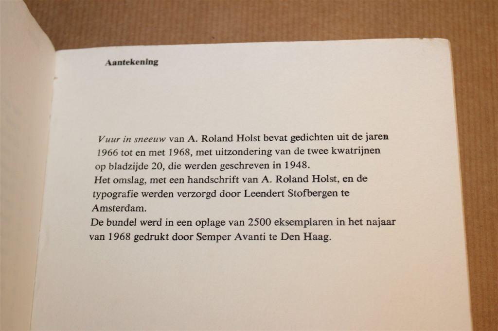 Vuur in Sneeuw — Gedichten A. Roland Holst, 1e druk 1968, Ophalen of Verzenden, Gelezen