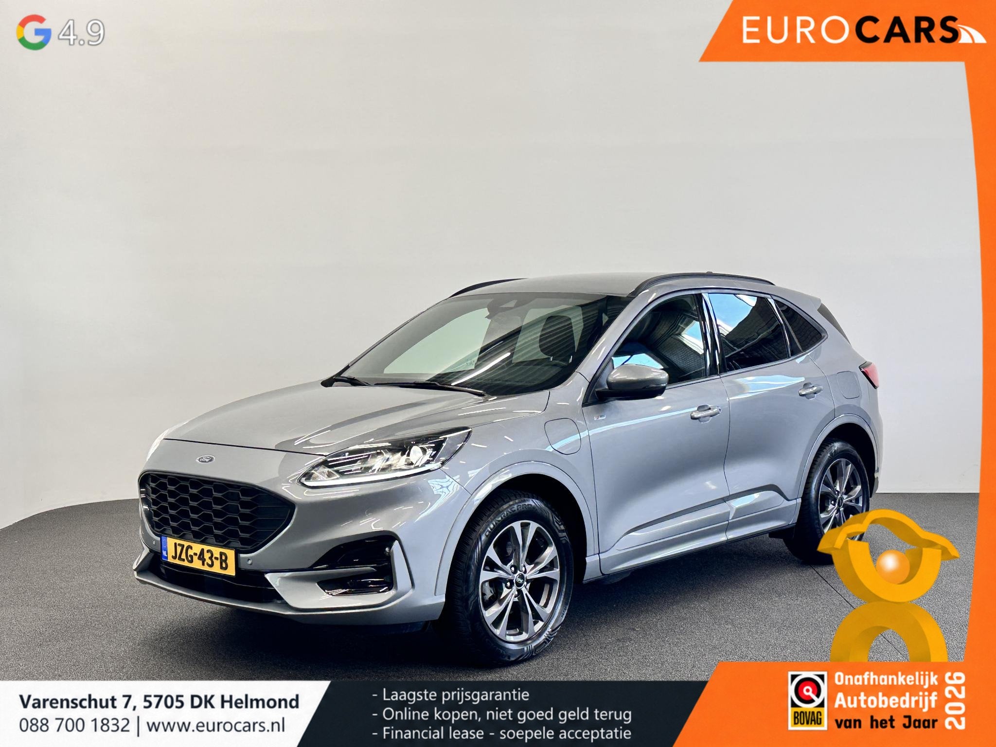 Ford Kuga 2.5 PHEV ST-Line Automaat Navigatie Apple Carplay/, Auto's, Gebruikt, Euro 6, 4 cilinders, Plug-in hybride