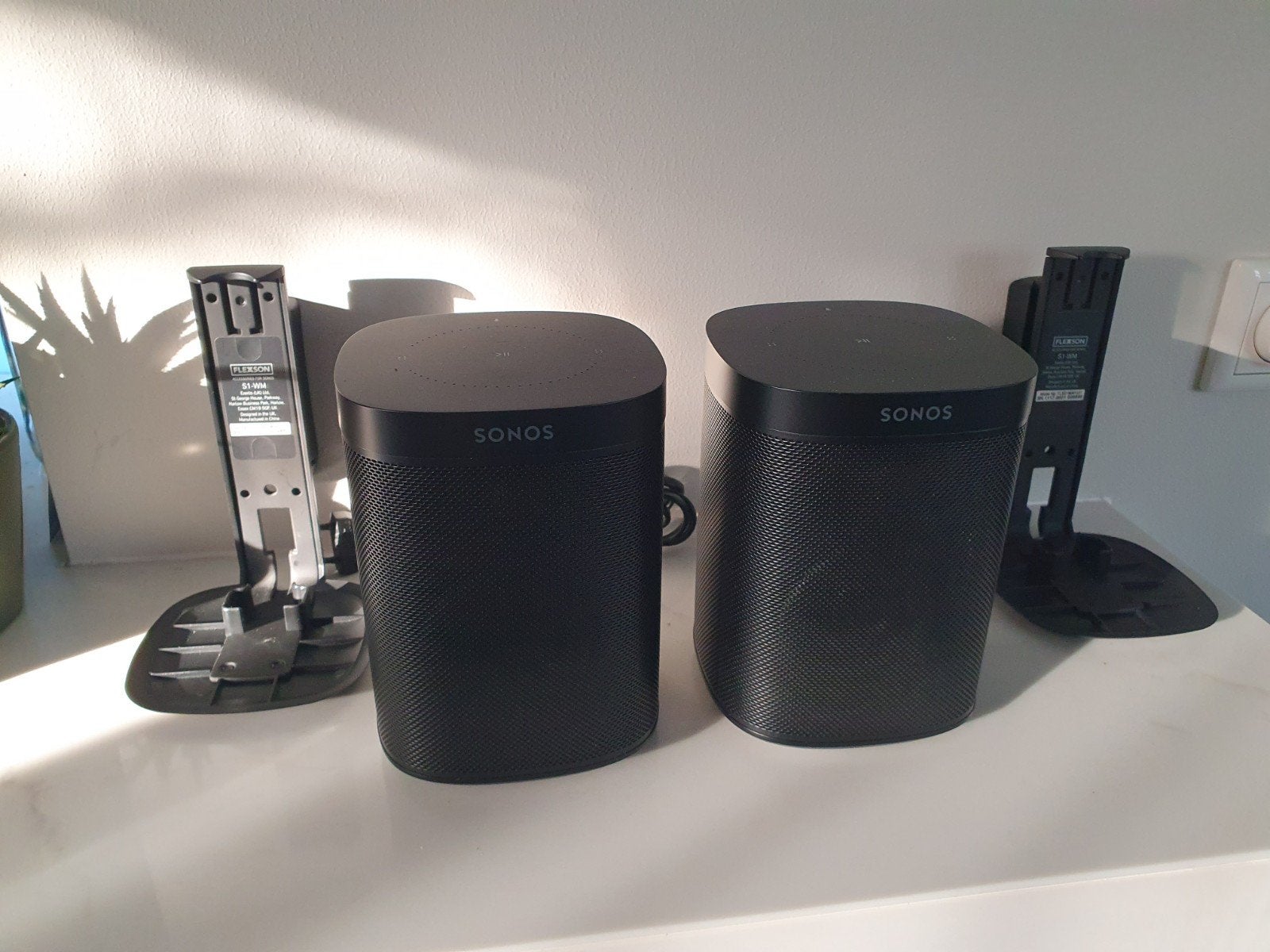 Sonos One set met muurbeugels, Overige merken, Soundbar, Ophalen of Verzenden, Zo goed als nieuw