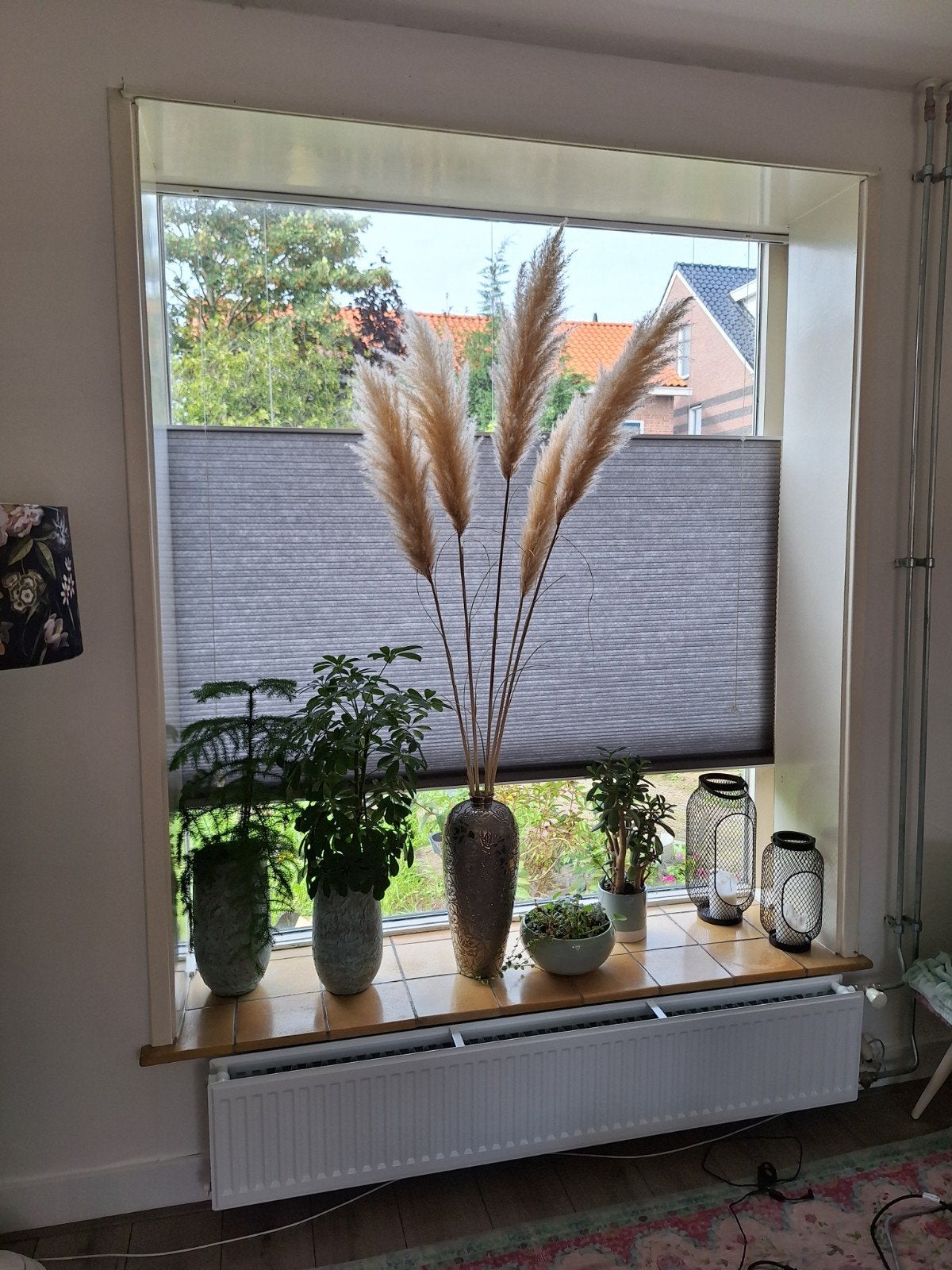 2x plissé top down botten up gordijn antraciet, Huis en Inrichting, Stoffering | Gordijnen en Lamellen, Zo goed als nieuw, Grijs