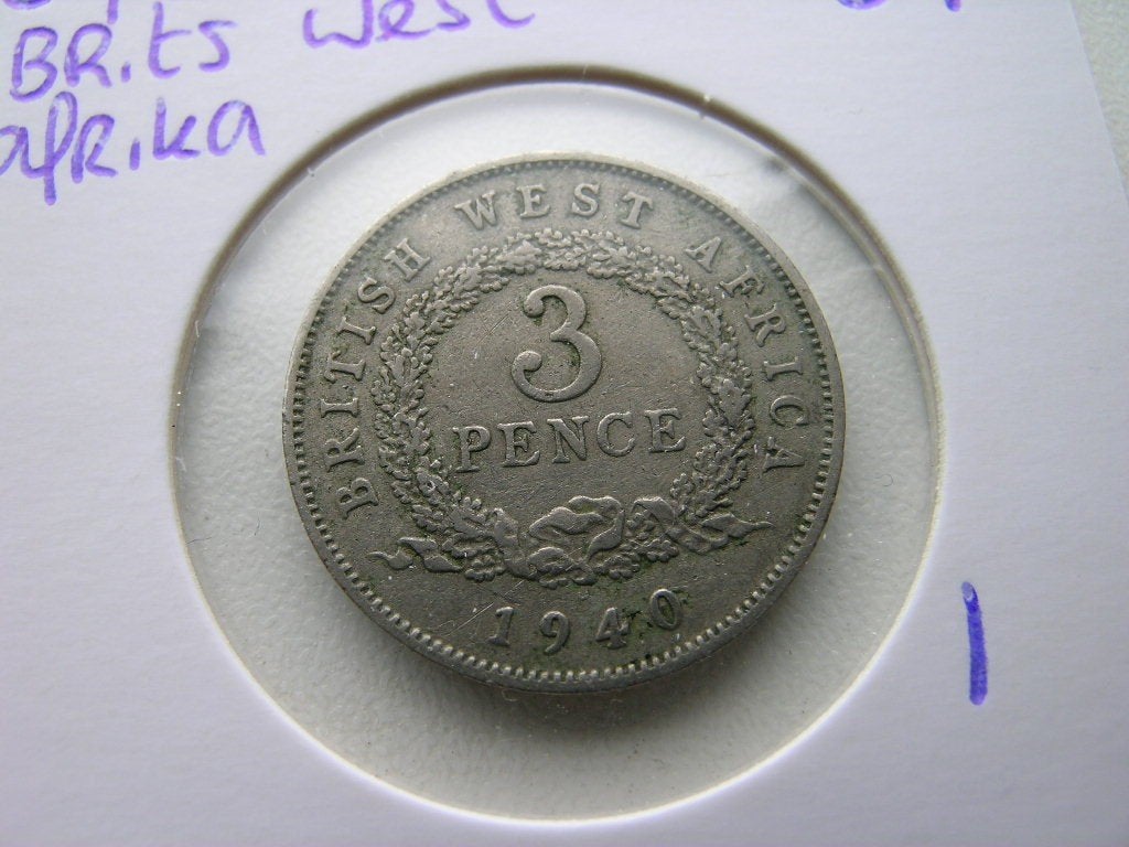 3 Pence 1940 Brits West Afrika, Ophalen of Verzenden, Overige landen, Losse munt