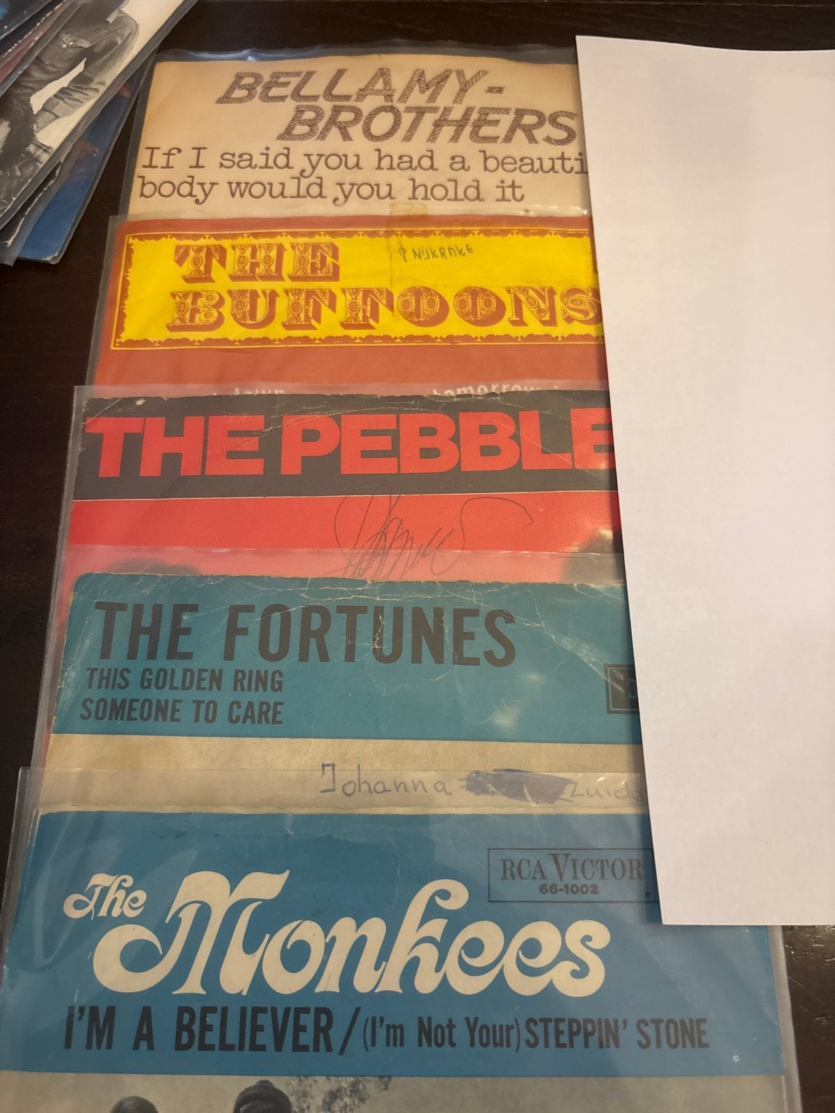 Vintage Vinyl Singles: Bellamy Brothers, Monkees, The Fortun, Gebruikt, 7 inch, Ophalen of Verzenden, Pop