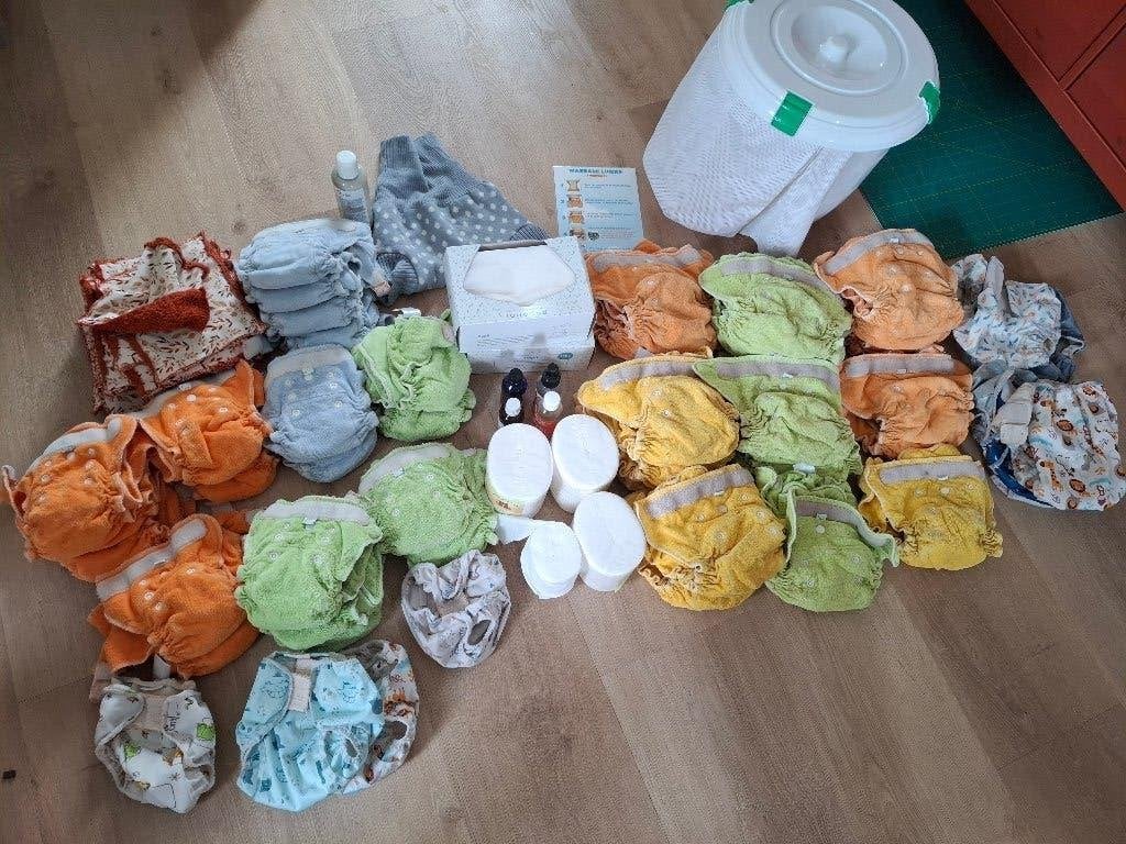 Popolini - Volledige set wasbare luiers en toebehoren, Kinderen en Baby's, Badjes en Verzorging, Ophalen of Verzenden, Gebruikt
