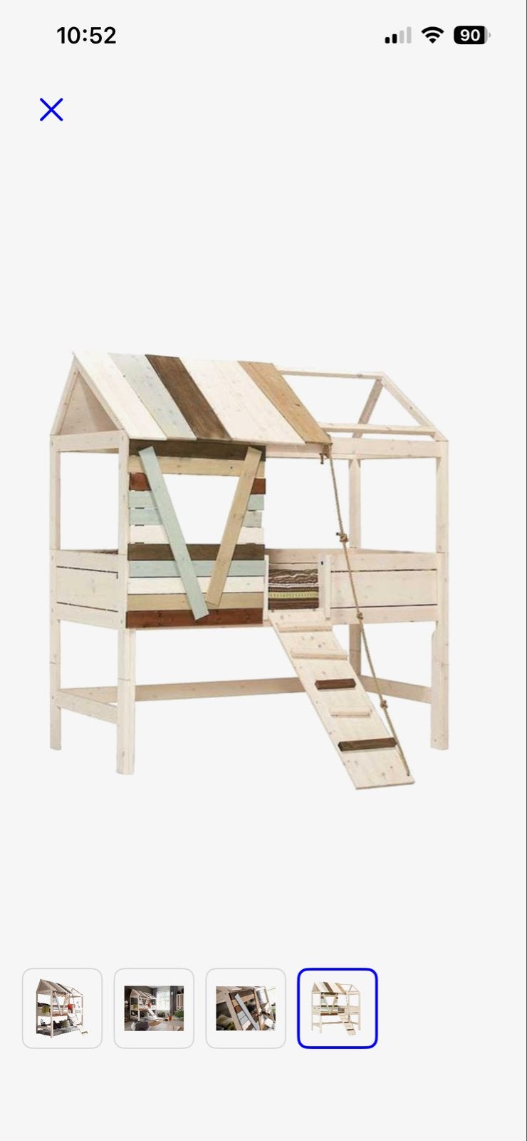 Lifetime Boomhut-Bed met loopplank + 2 dekbedovertrekken, Huis en Inrichting, Slaapkamer | Bedden, Gebruikt, Eenpersoons, 100 cm