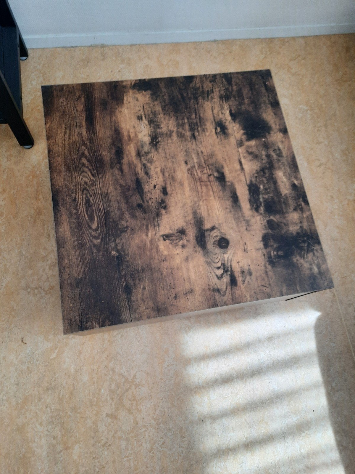Salontafel met industriële look, Huis en Inrichting, Ophalen, 50 tot 100 cm, Vierkant, 50 tot 100 cm