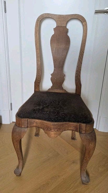 Antieke Brocante Stoel., Ophalen