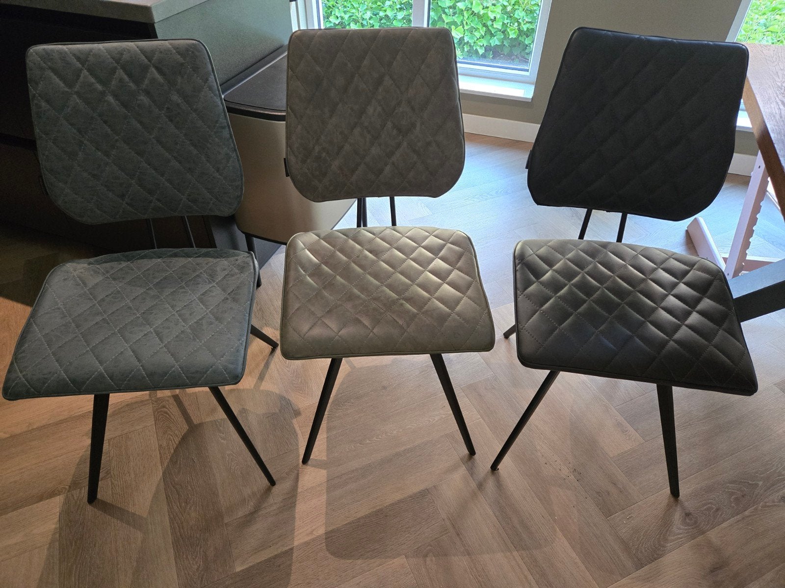 3 eetkamerstoelen van De Bommel, Huis en Inrichting, Stoelen, Ophalen, Gebruikt, Blauw, Vijf, Zes of meer stoelen