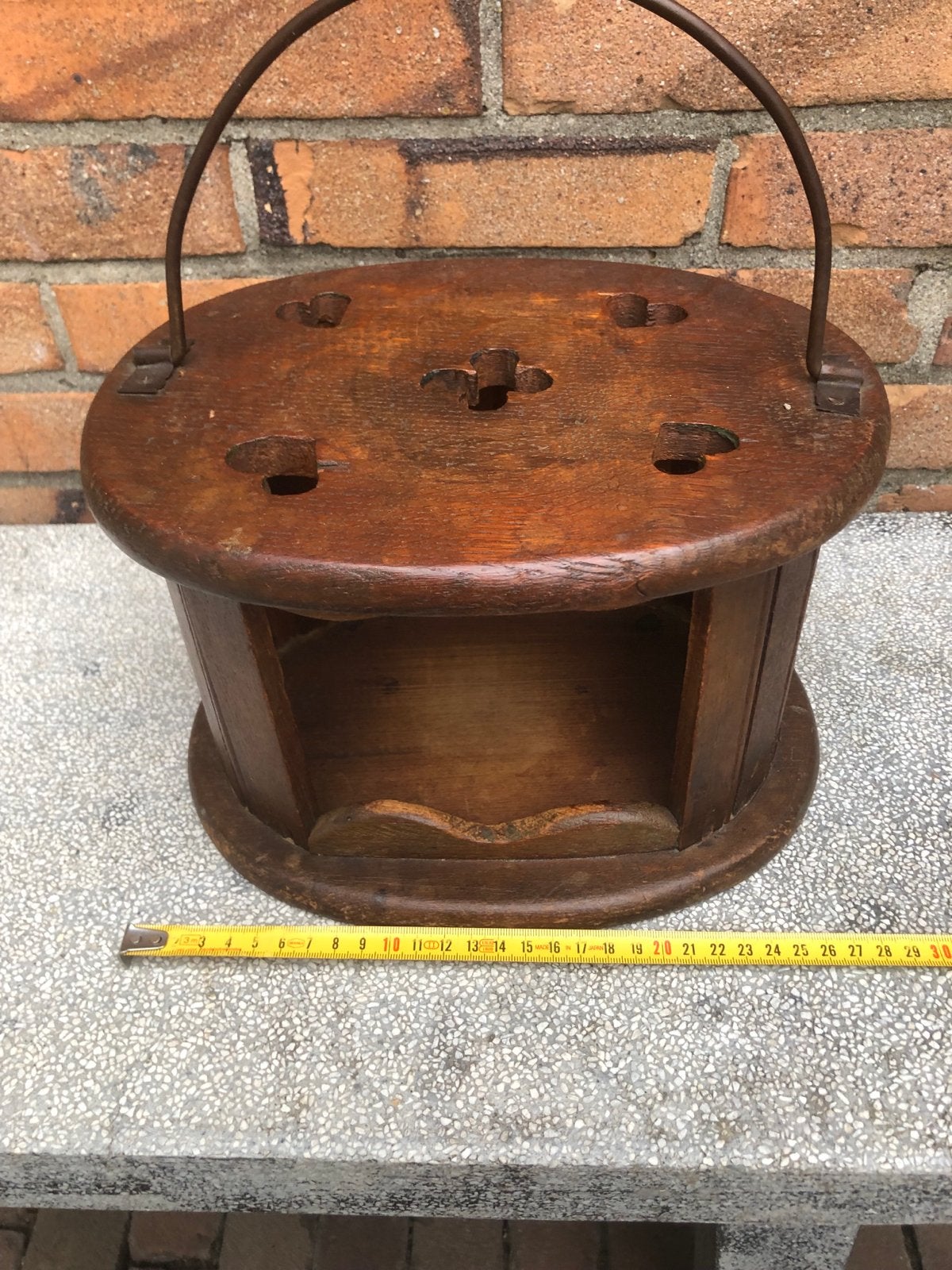 Antieke houten turfdrager / kolenkit met handvat, Antiek en Kunst, Ophalen of Verzenden