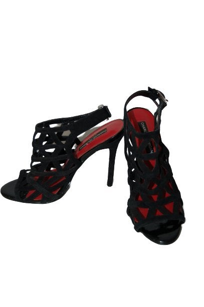 Charles Jourdan pumps, heels, zwart/rood, Mt. 37, Kleding | Dames, Verzenden, Zwart, Charles Jourdan, Zo goed als nieuw
